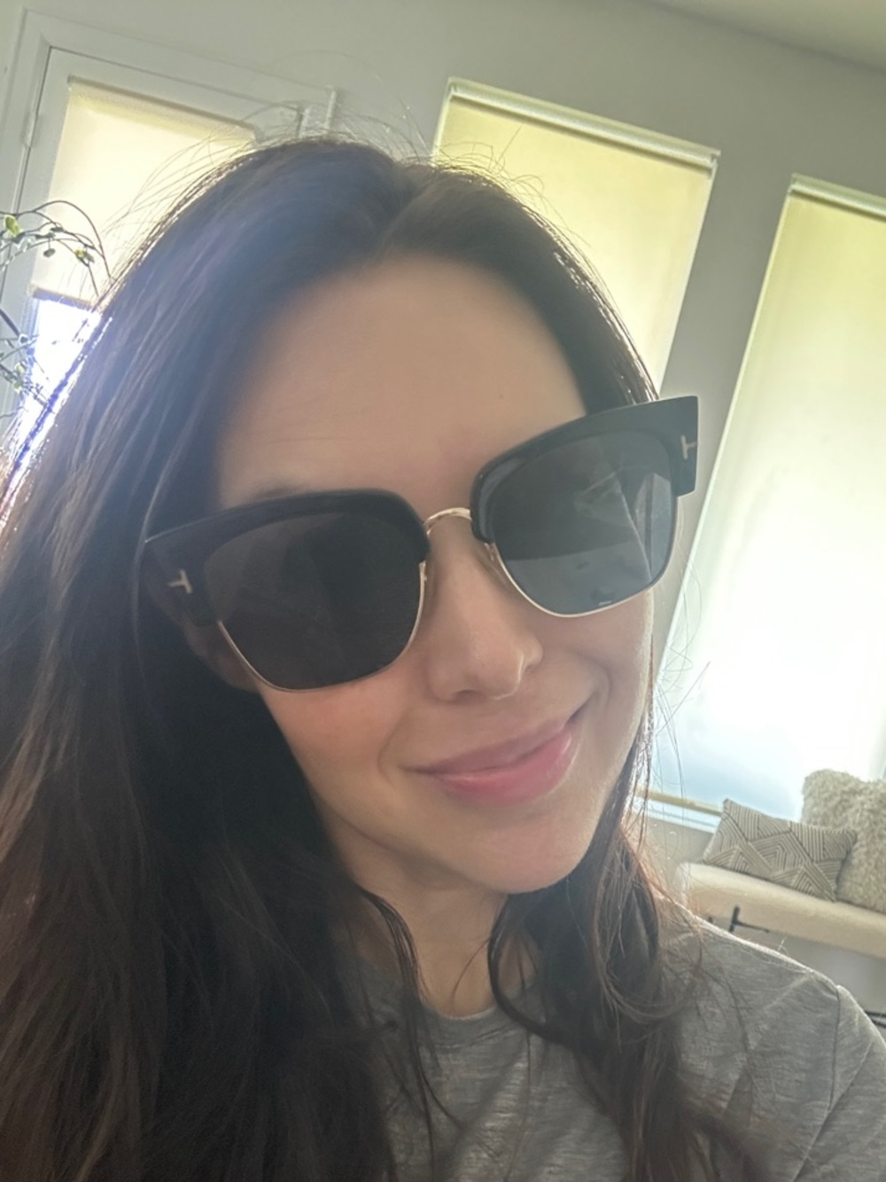 Tom Ford Black Frame Sunglasses with Gold Accents - Picture 8 of 10